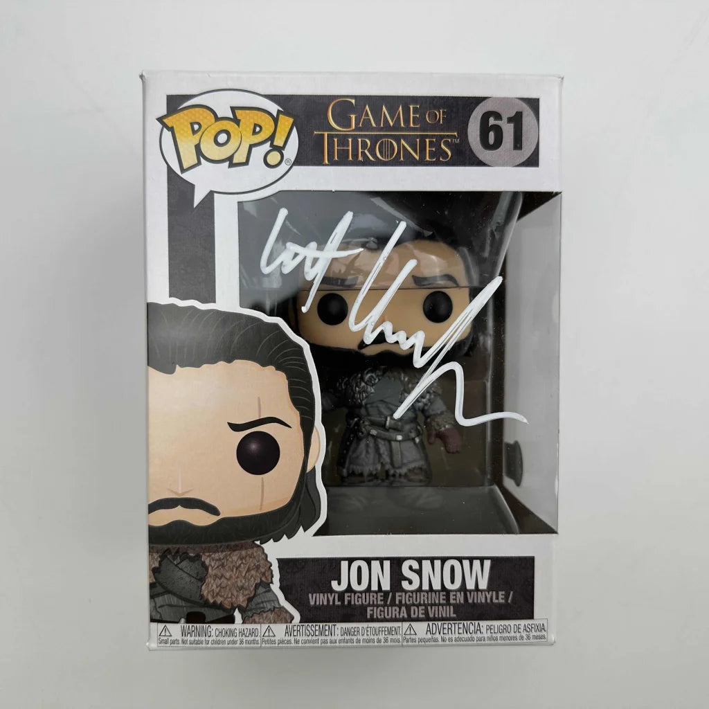 Signed Kit Harington Jon Snow Game of Thrones Funko Pop #61 with Beckett COA