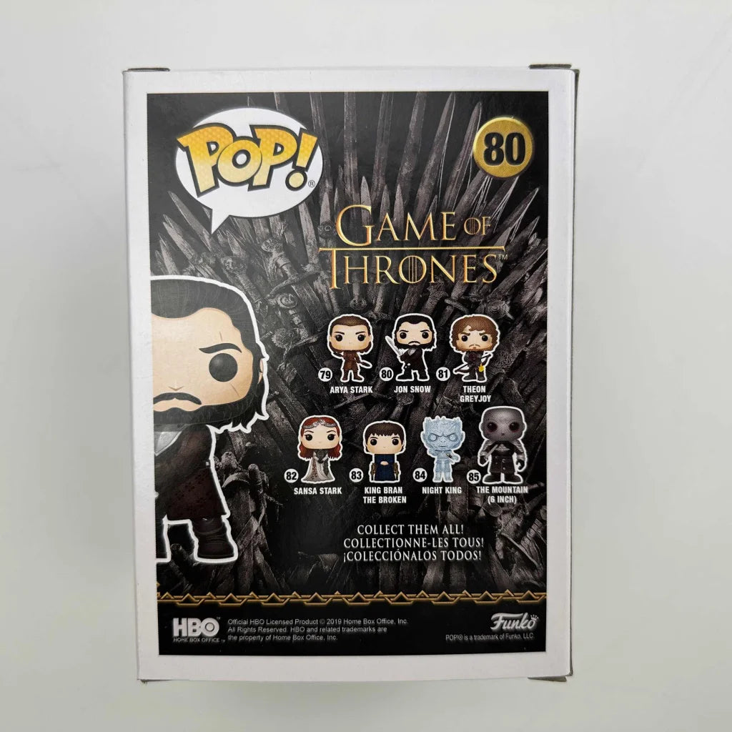 Autographed Kit Harington Jon Snow Game of Thrones Funko Pop #80 with COA