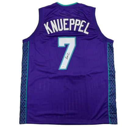 Autographed/Signed Kon Knueppel Charlotte Purple Basketball Jersey JSA COA