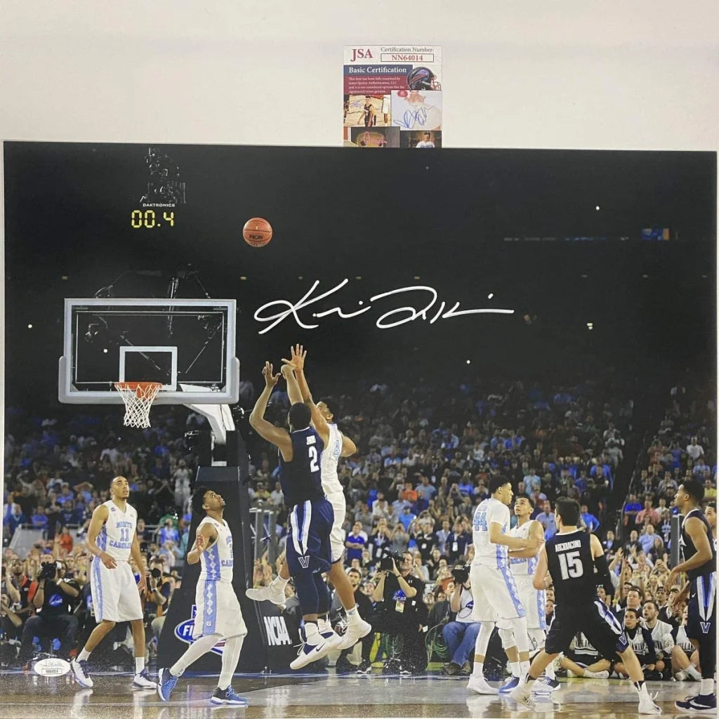 Autographed Kris Jenkins Villanova 2016 The Shot mid-air basketball photo