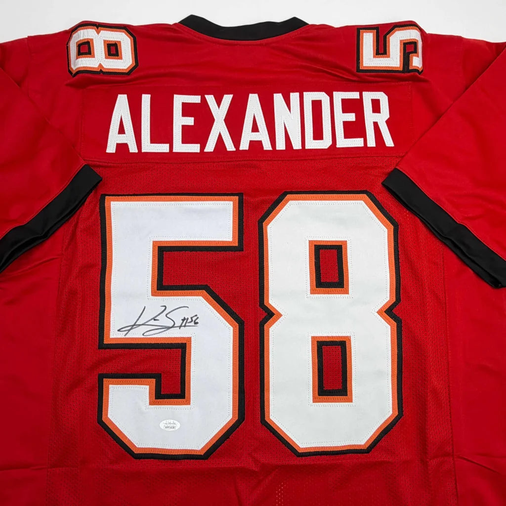 Autographed Kwon Alexander Tampa Bay Red Football Jersey JSA COA | Certified Authentic Signed Memorabilia | vintageantiquesgifts.com