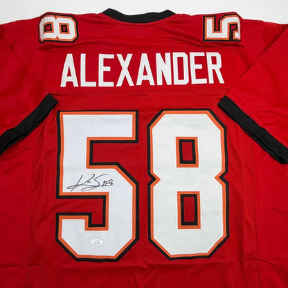 Autographed Kwon Alexander Tampa Bay Red Football Jersey JSA COA | Certified Authentic Signed Memorabilia | vintageantiquesgifts.com