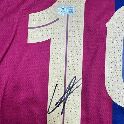 Autographed Lamine Yamal FC Barcelona Blue Soccer Jersey Beckett BAS COA | Authenticated Signed Sports Jersey | vintageantiquesgifts.com