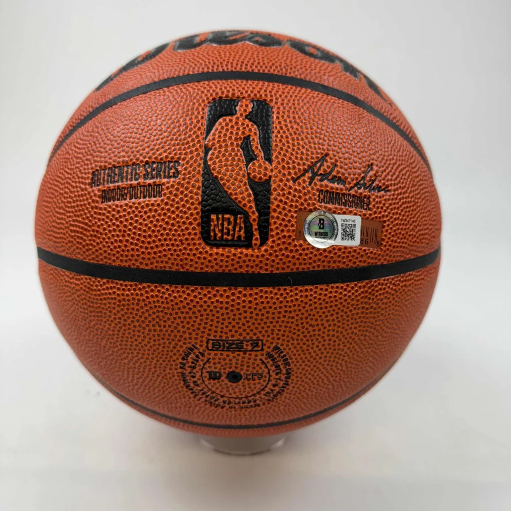 Autographed Larry Bird Boston Celtics orange Wilson basketball with NBA logo and JSA COA
