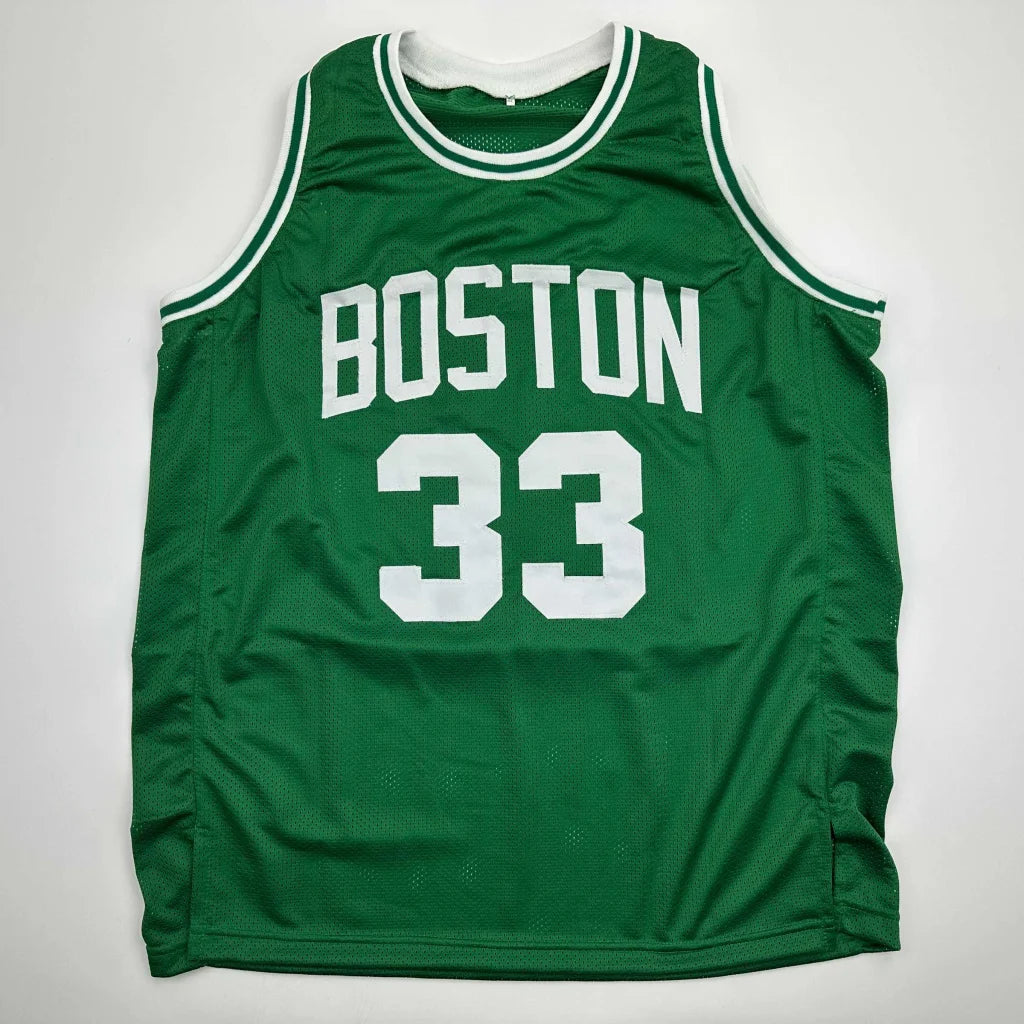 Autographed Larry Bird green Boston Celtics custom jersey number 33