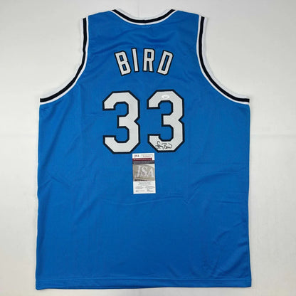 Autographed Larry Bird Indiana State blue custom jersey number 33