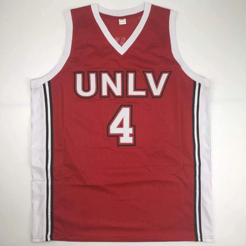 Autographed Larry Johnson UNLV Red College Basketball Jersey PSA/DNA COA | Authenticated Signed Sports Jersey | vintageantiquesgifts.com