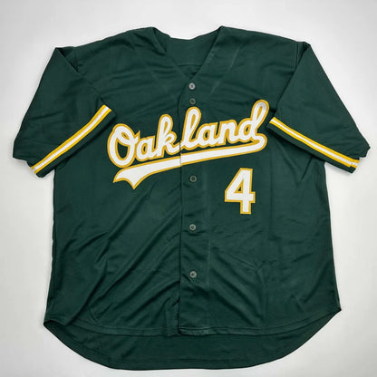 Autographed Lawrence Butler Oakland Athletics green custom jersey number 4