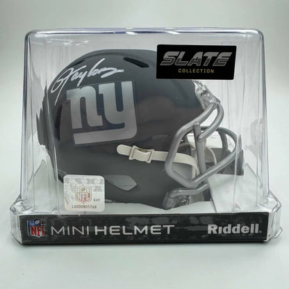 Autographed Lawrence Taylor New York Giants Silver Mini Football Helmet Beckett BAS COA | Authenticated Signed Sports Collectible | vintageantiquesgifts.com