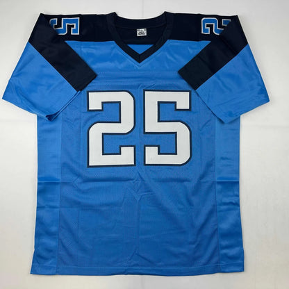 Blue and black custom jersey with number 25 from professional sports league collectible
