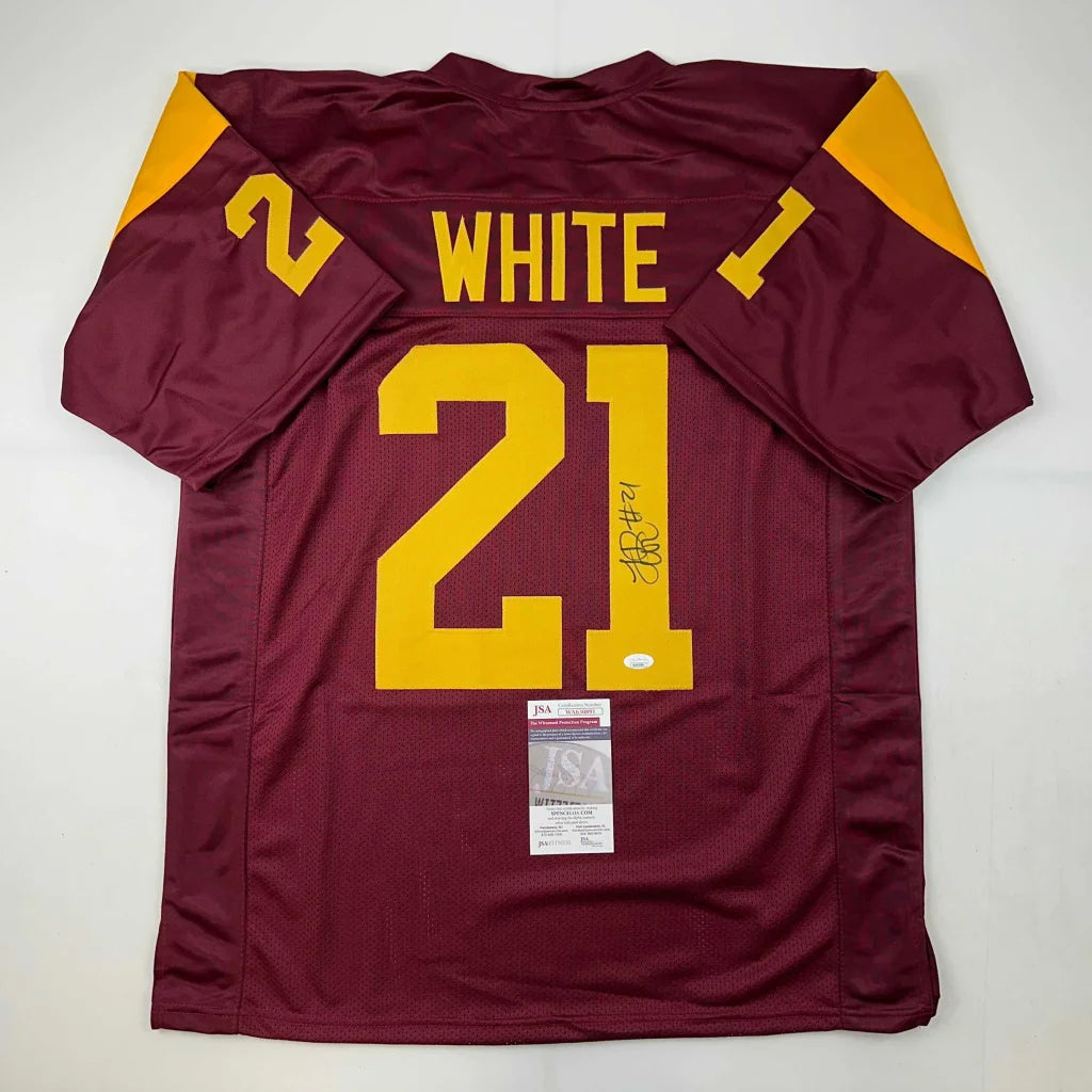 Autographed LenDale White USC Southen Cal Maroon College Football Jersey JSA COA | Hall of Fame Sports Memorabilia | vintageantiquesgifts.com