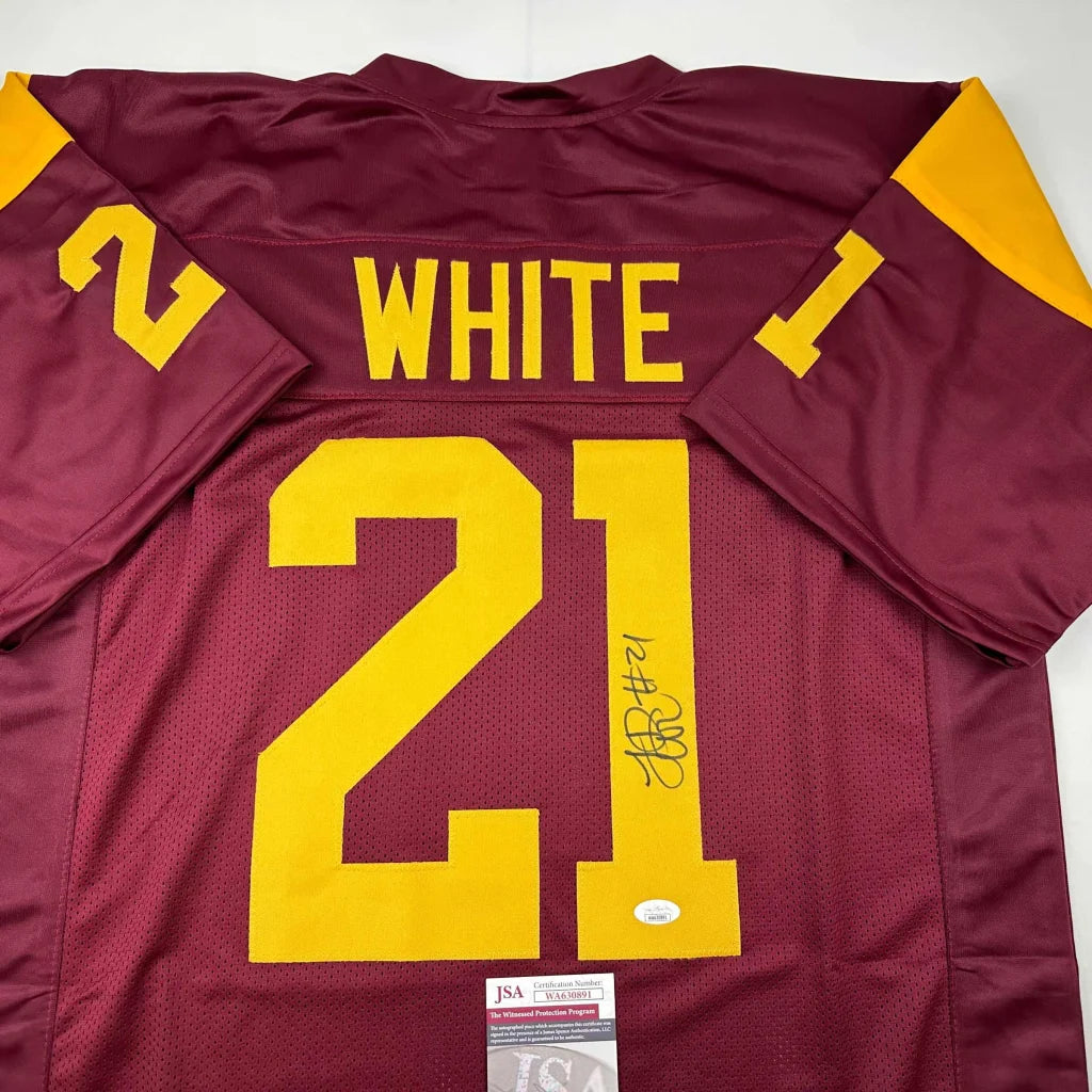 Autographed LenDale White USC Southen Cal Maroon College Football Jersey JSA COA | Certified Authentic Signed Memorabilia | vintageantiquesgifts.com
