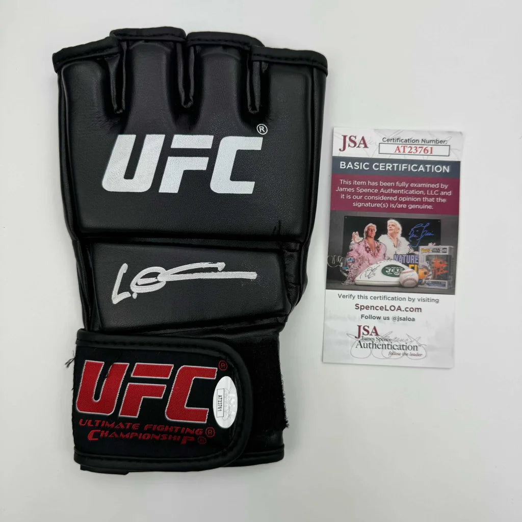 Autographed black UFC MMA glove by Leon Edwards with JSA COA