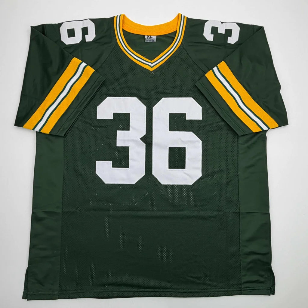 Autographed Leroy Butler Green Bay Green Football Jersey Beckett BAS COA | Authenticated Signed Sports Jersey | vintageantiquesgifts.com