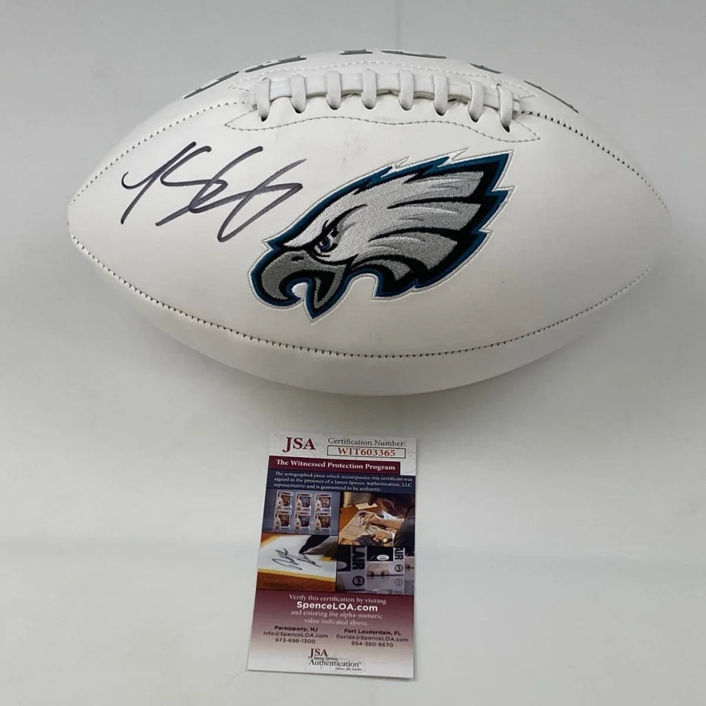 LeSean McCoy Shady autographed Philadelphia Eagles full size white panel football with Eagles logo JSA COA