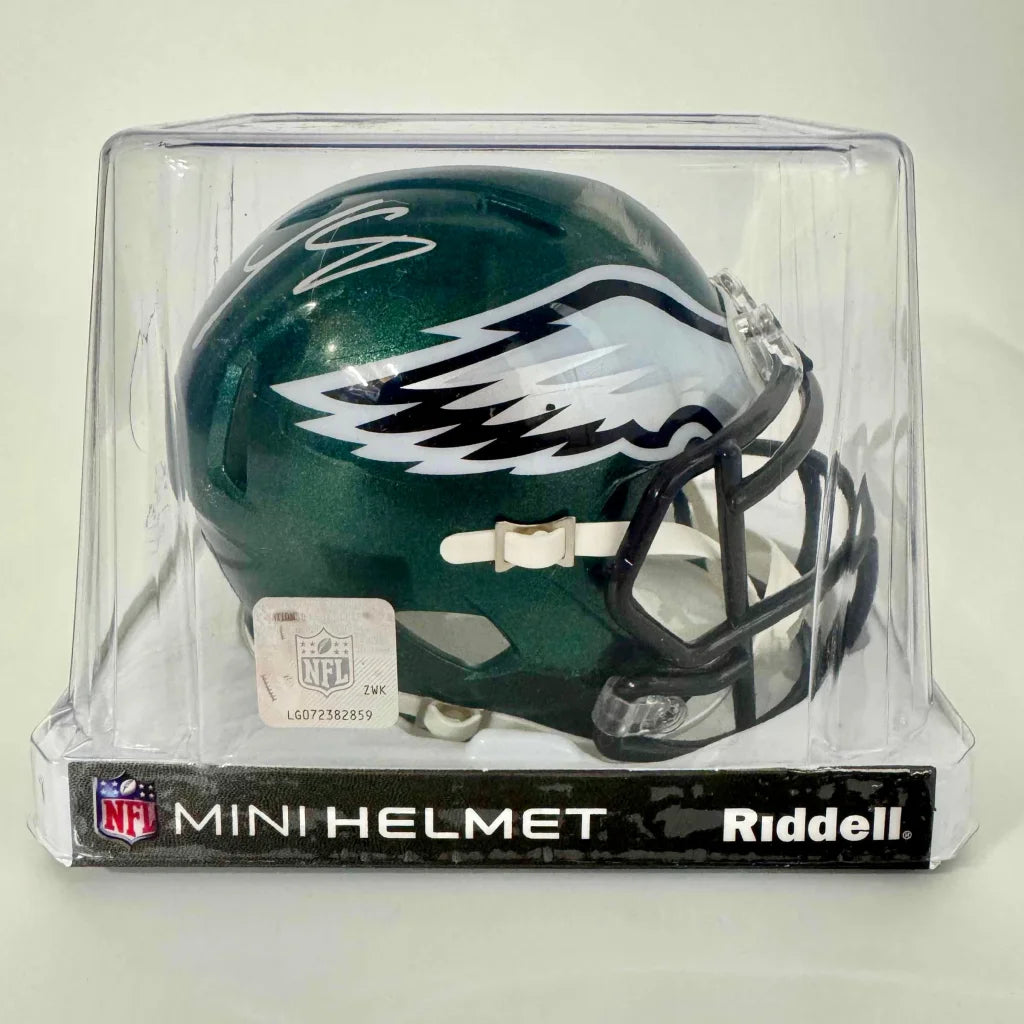 Autographed LeSean McCoy Philadelphia Eagles Mini Football Helmet JSA COA | Certified Authentic Signed Memorabilia | vintageantiquesgifts.com