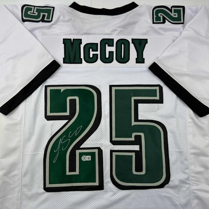 White and green McCoy #25 autographed custom jersey from Professional Sports League