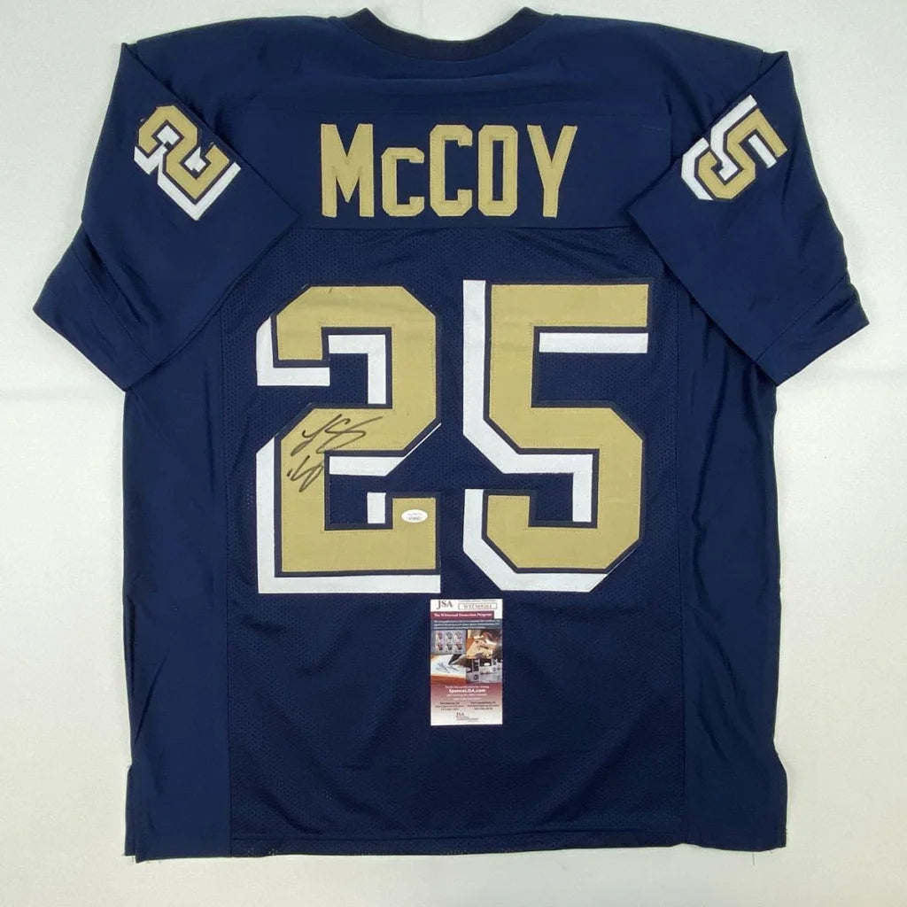 Authentic McCoy 25 custom jersey with autograph and certificate of authenticity for professional sports fans