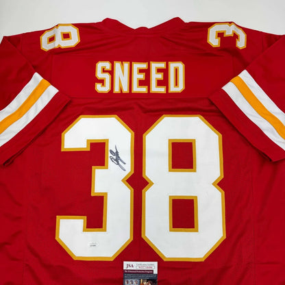 Red Kansas City Chiefs L Jarius Sneed custom jersey with autograph JSA cert for professional sports