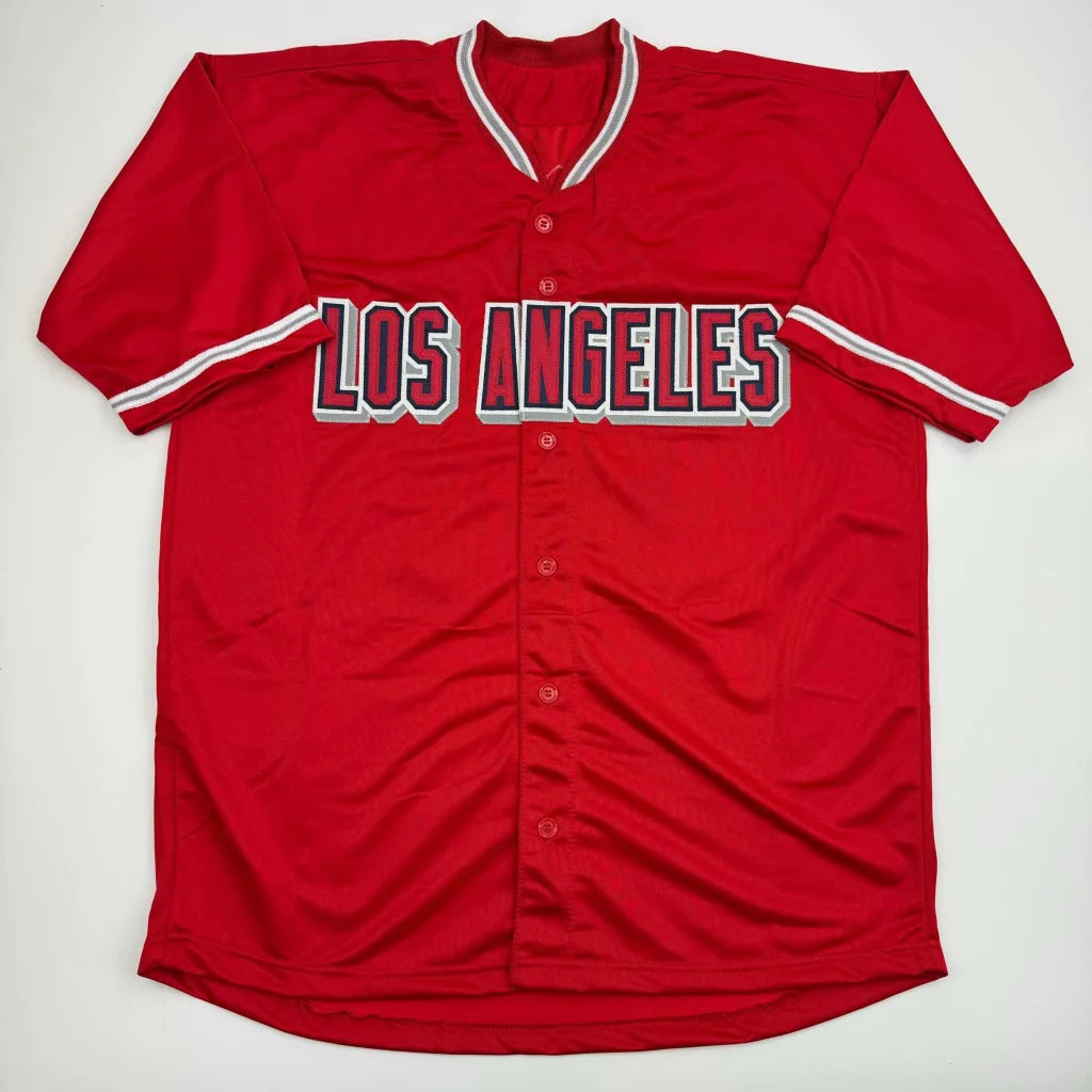 Autographed Logan O’Hoppe red Los Angeles Angels custom jersey