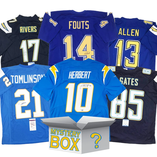 Autographed Los Angeles San Diego Football Jersey Mystery Box with PSA JSA or Beckett COA | Hall of Fame Sports Memorabilia | vintageantiquesgifts.com