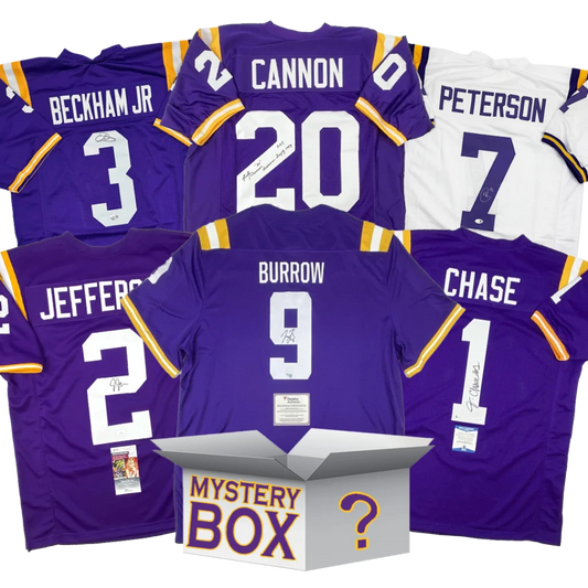 Autographed LSU Louisiana State University College Football Jersey Mystery Box with PSA JSA or Beckett COA | Hall of Fame Sports Memorabilia | vintageantiquesgifts.com