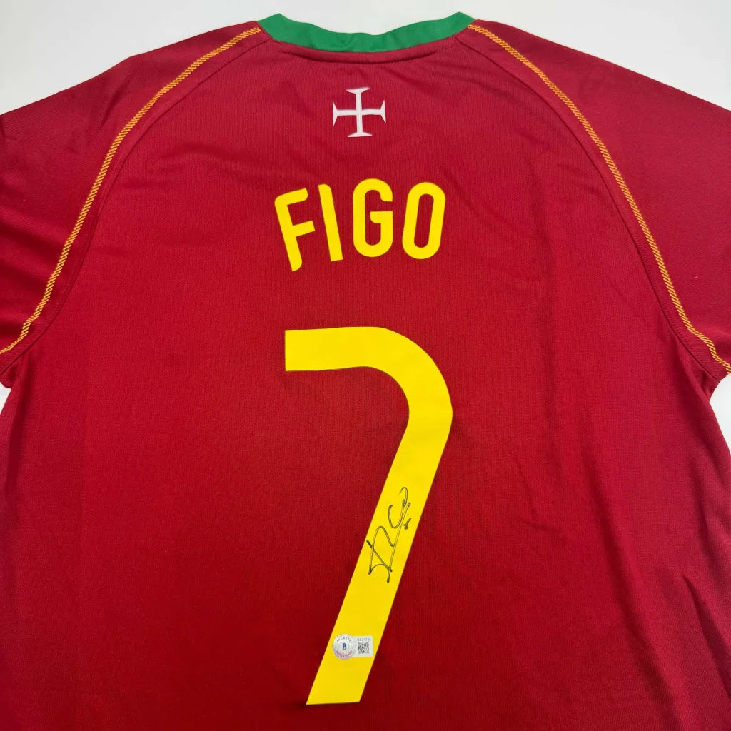 Red custom jersey with FIGO 7 signature for professional sports collectibles