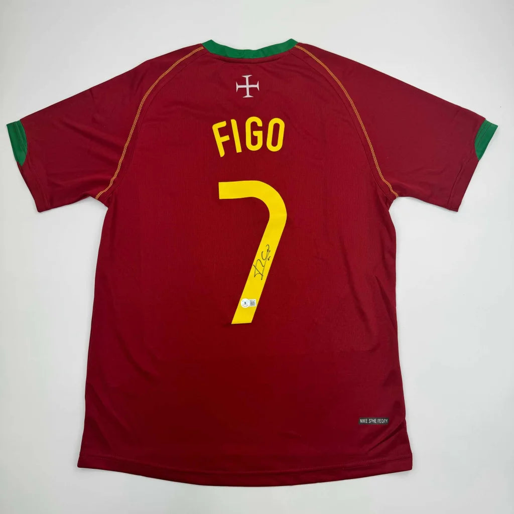 Red and green short-sleeved custom jersey with FIGO 7 for professional sports collectibles