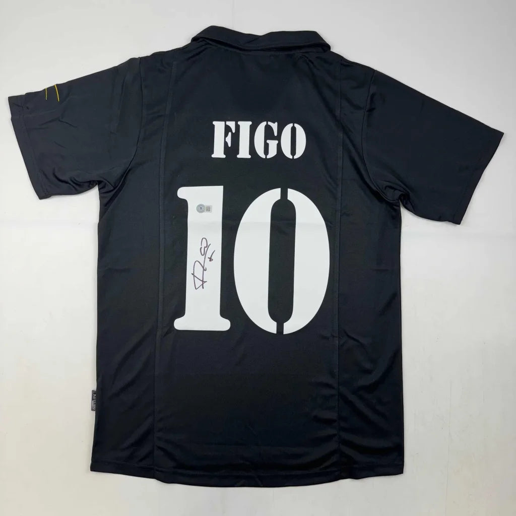 Autographed Luis Figo Real Madrid custom jersey with Figo 10 on back