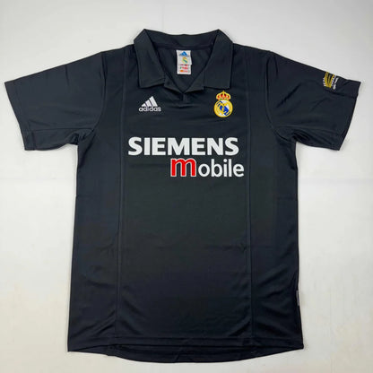 Autographed Luis Figo Real Madrid black custom jersey with Siemens logo