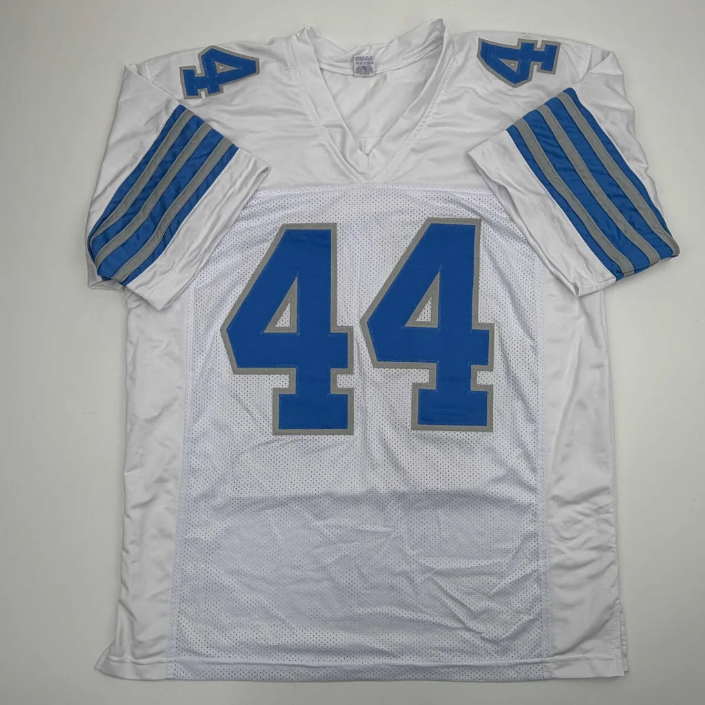 Autographed Malcolm Rodriguez Detroit White Football Jersey Beckett BAS COA | Authenticated Signed Sports Jersey | vintageantiquesgifts.com