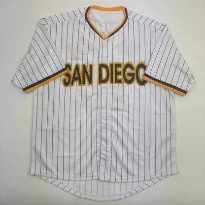 Autographed Manny Machado San Diego Pinstripe Baseball Jersey Beckett BAS COA | Authenticated Signed Sports Jersey | vintageantiquesgifts.com