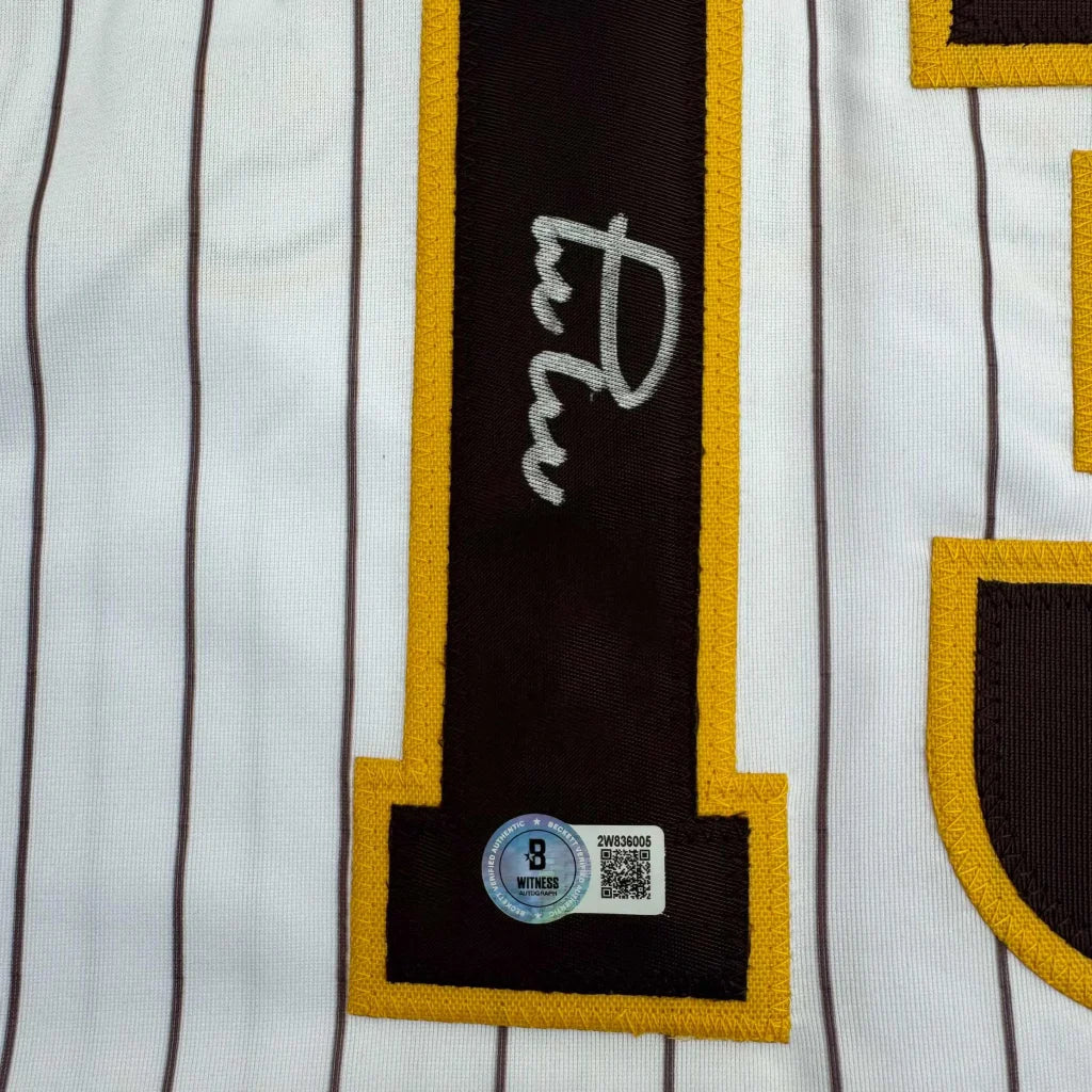 Autographed Manny Machado San Diego Pinstripe Baseball Jersey Beckett BAS COA | Authenticated Signed Sports Jersey | vintageantiquesgifts.com