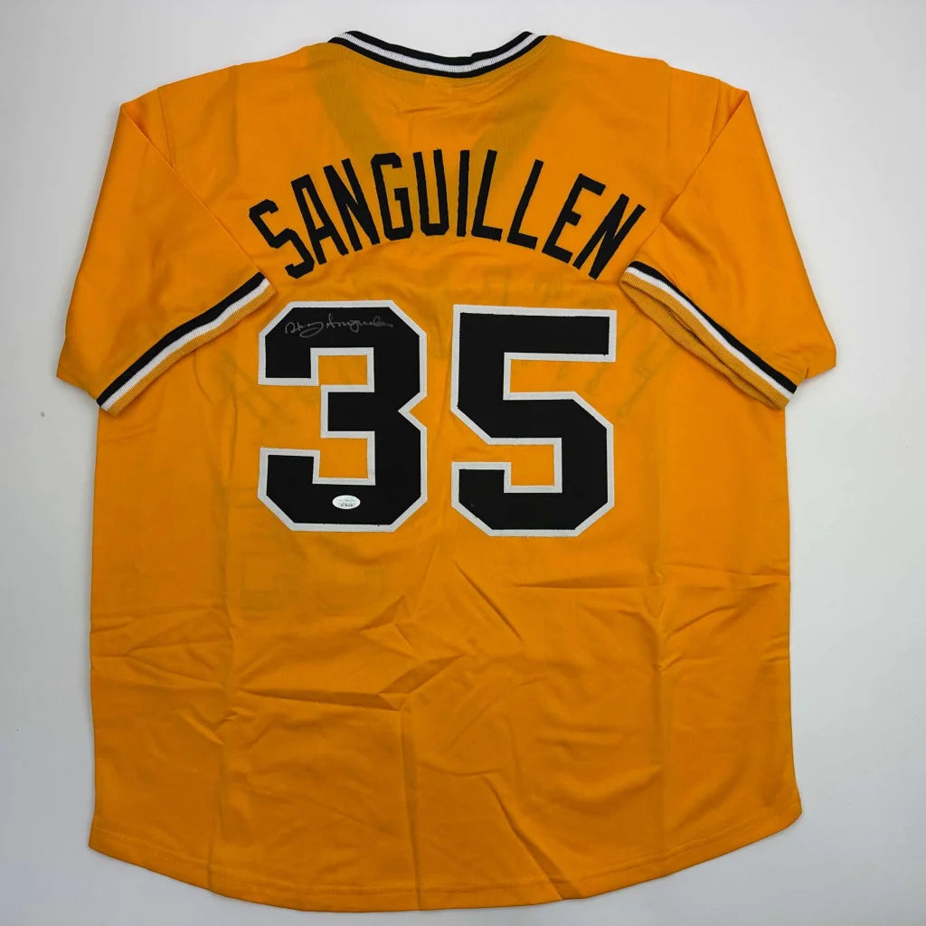 Autographed Manny Sanguillen Pittsburgh custom jersey with number 35