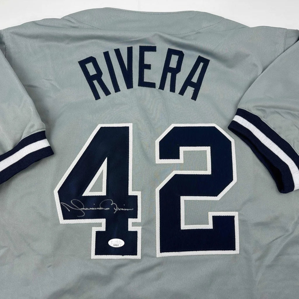 Autographed Mariano Rivera New York Grey Baseball Jersey JSA COA/LOA | Authenticated Signed Sports Jersey | vintageantiquesgifts.com
