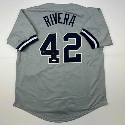 Autographed Mariano Rivera New York Grey Baseball Jersey JSA COA/LOA | Certified Authentic Signed Memorabilia | vintageantiquesgifts.com