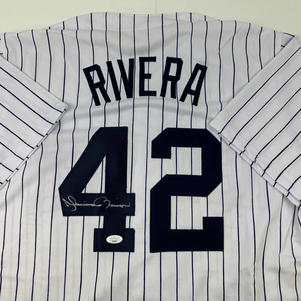 Autographed Mariano Rivera Yankees pinstripe jersey number 42 JSA COA