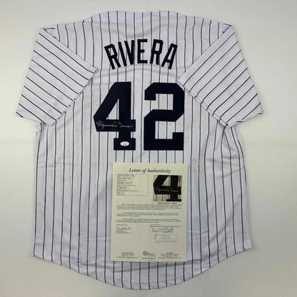 Autographed Mariano Rivera custom jersey with number 42, JSA COA, New York Yankees