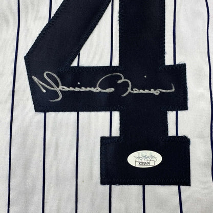 Autographed Mariano Rivera custom pinstripe baseball jersey number 4