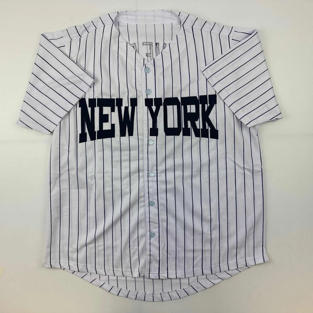 Autographed Mariano Rivera New York pinstripe custom jersey, professional sports
