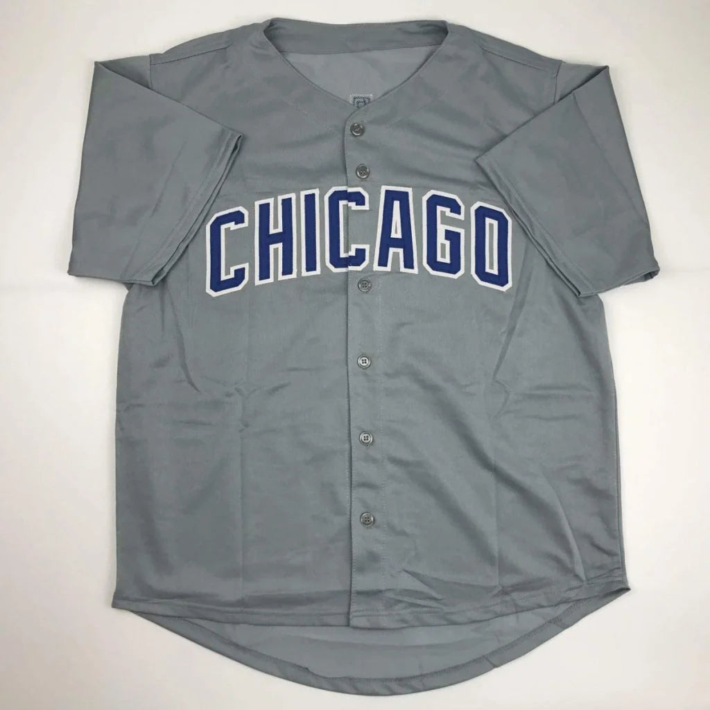 Autographed Mark Grace Chicago gray custom jersey, professional sports MLB league