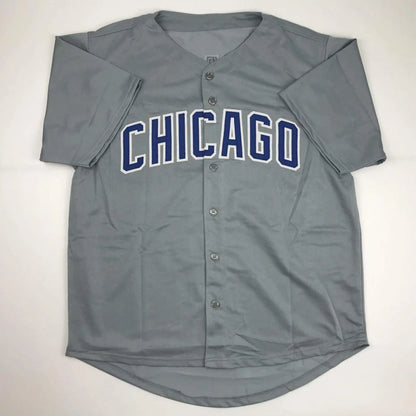 Autographed Mark Grace Chicago gray custom jersey, professional sports MLB league