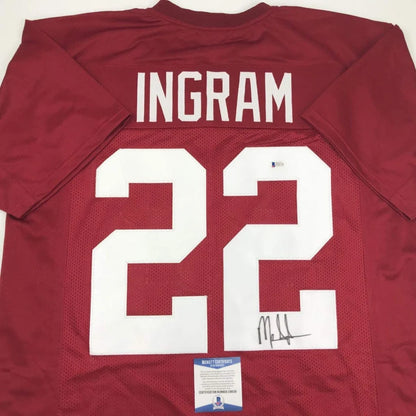 Autographed Mark Ingram Alabama Crimson Tide red custom jersey back, number 22