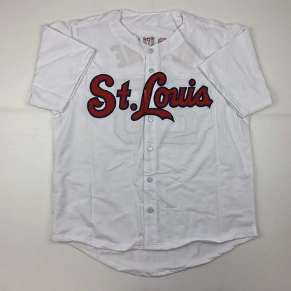 Autographed Mark McGwire St. Louis white custom baseball jersey JSA COA