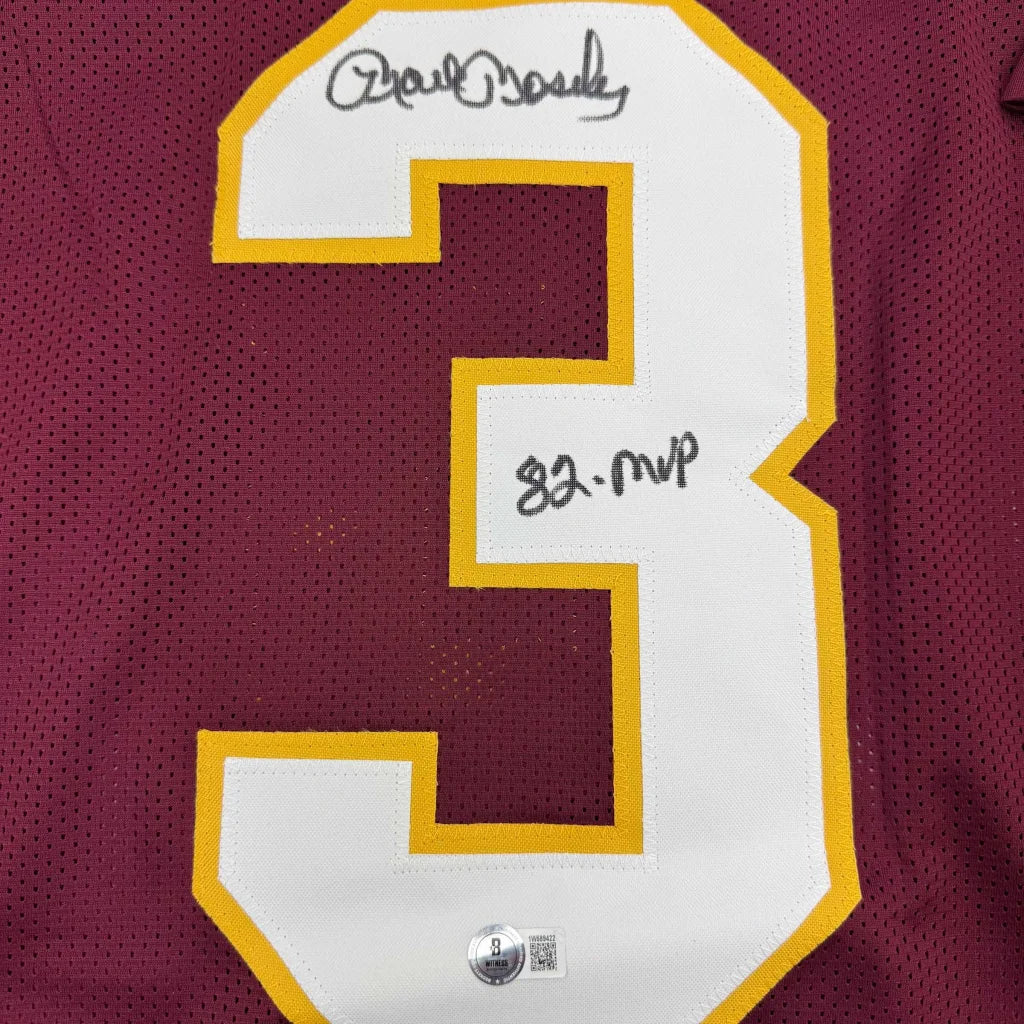 Maroon custom jersey with autograph by Dan Monk, MVP inscription, for professional sports fans