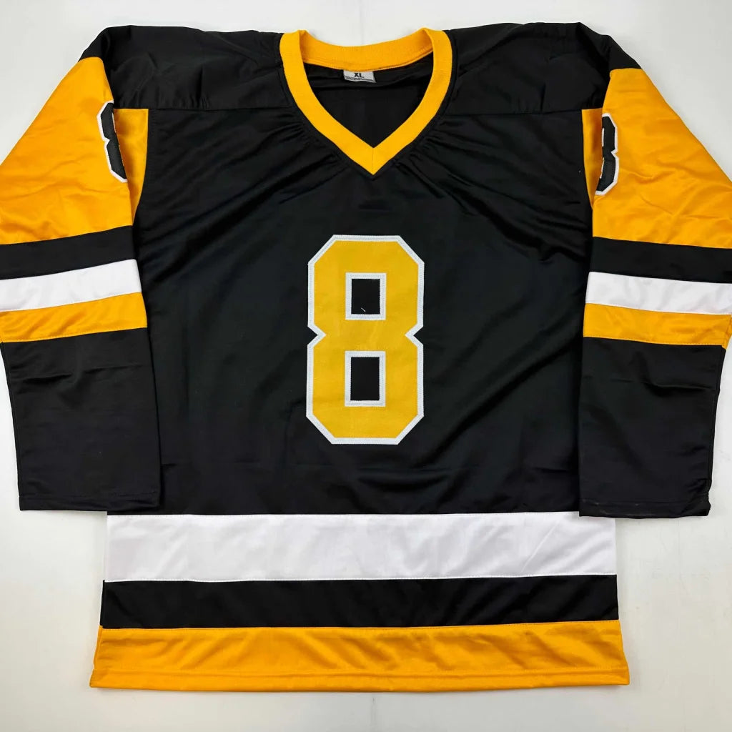Black and gold custom hockey jersey with number 8 from Professional Sports League