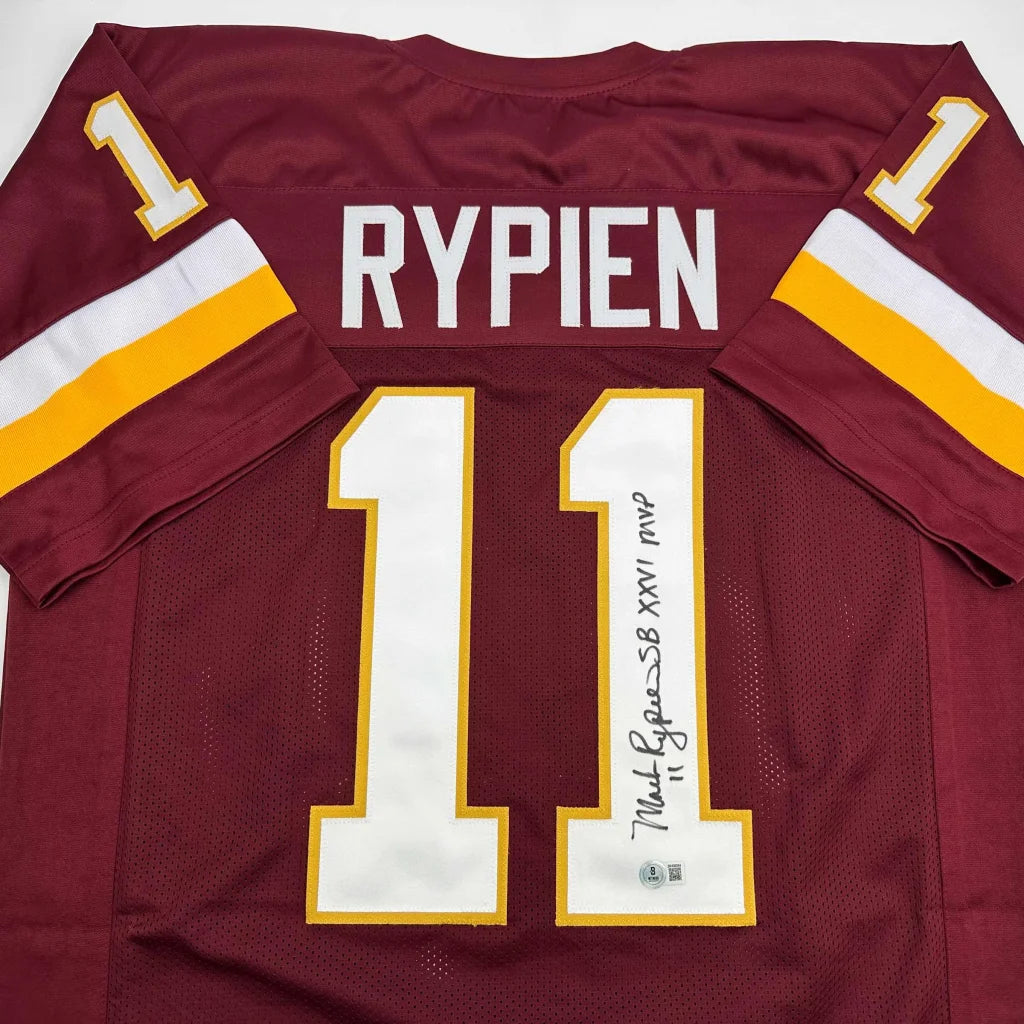 Autographed Mark Rypien custom Washington Commanders jersey, SB XXVI MVP, number 11