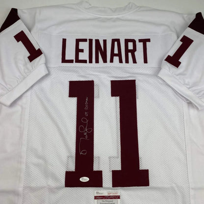 Autographed Matt Leinart 04 Heisman USC Southen Cal White College Football Jersey JSA COA | Certified Authentic Signed Memorabilia | vintageantiquesgifts.com