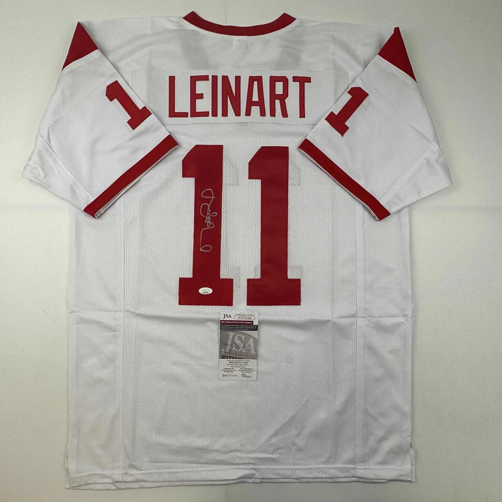 Autographed Matt Leinart USC white custom jersey with red 11, JSA COA