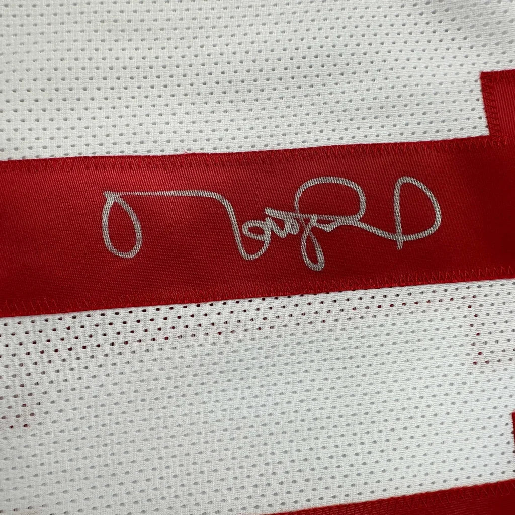 Autographed Matt Leinart USC white mesh custom jersey with red stripe